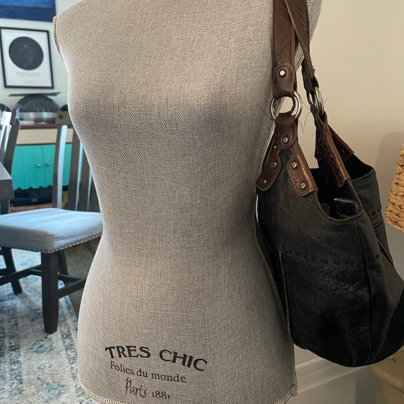 The Sak black with brown straps, leather bag. - Picture 2 of 9